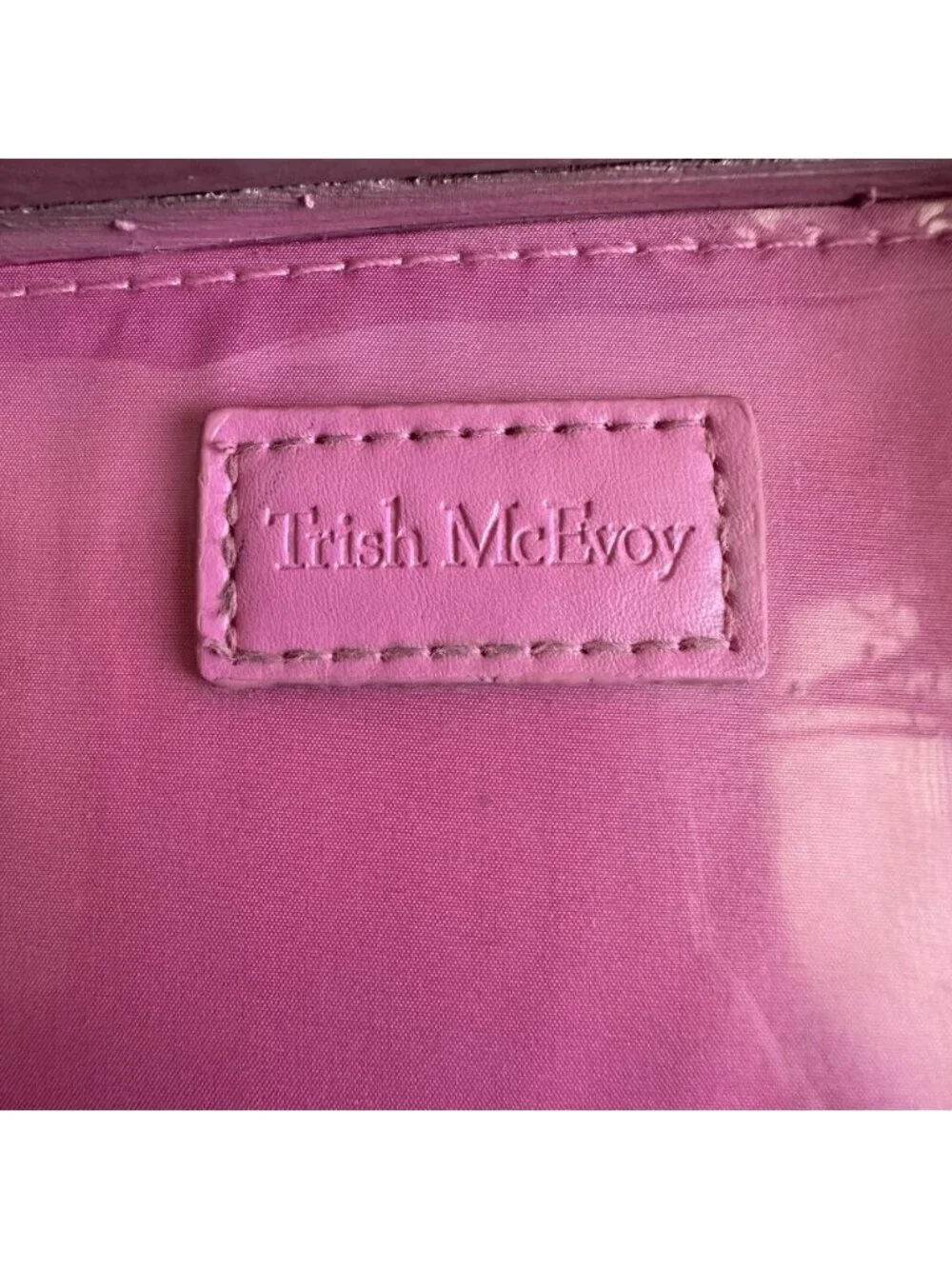 Trish McEvoy Hard Shell Cosmetic Case Makeup Brush Holder Clutch Floral Pockets